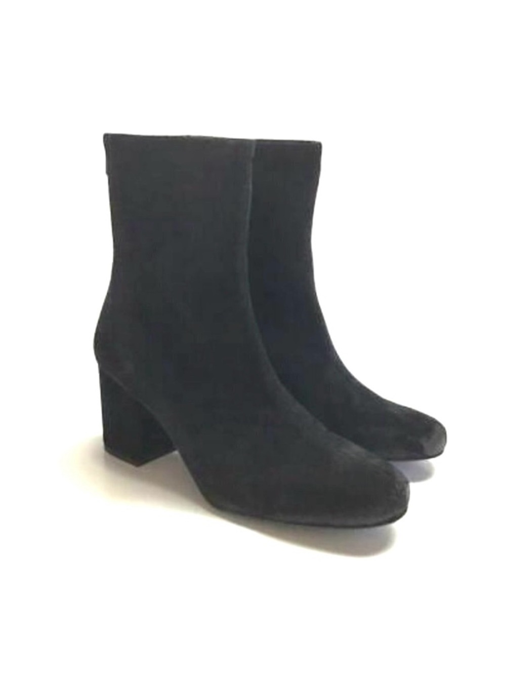 Free People Ankle Boots Women 9 39 Black Suede Block Heel Classic Party NEW